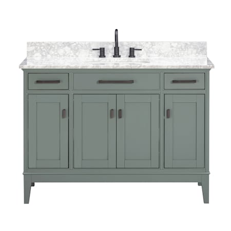 Avanity Madison 48" Free Standing Single Basin Vanity Set with Cabinet and Marble Vanity Top Smoke Green