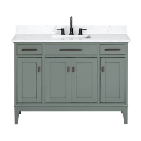 Avanity Madison 48" Free Standing Single Basin Vanity Set with Cabinet and Engineered Stone Vanity Top Smoke Green