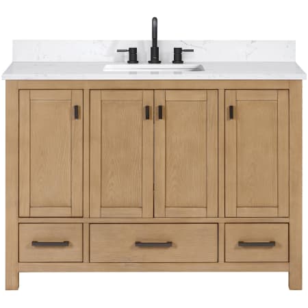 Avanity Modero 48" Free Standing Single Basin Vanity Set with Cabinet and Engineered Stone Vanity Top Brushed Oak
