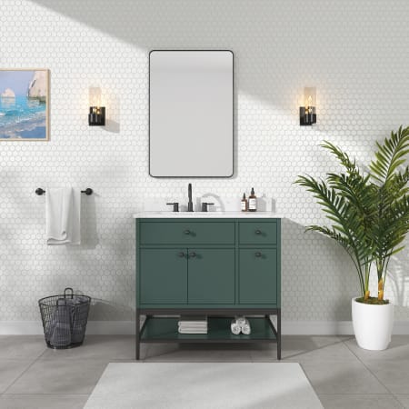 Avanity Paisley 36" Free Standing Single Basin Vanity Set with Cabinet and Cultured Marble Vanity Top Everglade Green