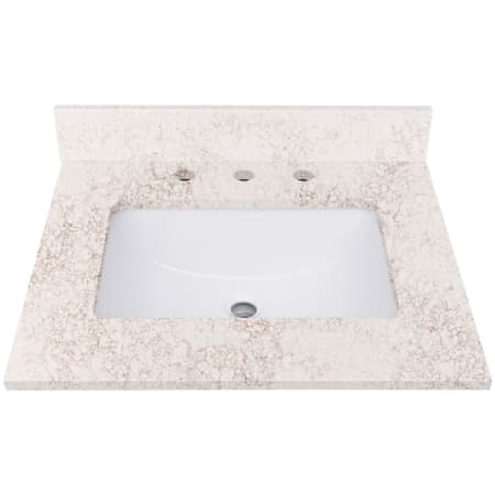 Avanity 25" Quartz Vanity Top with Undermount Rectangular Sink and Backsplash White / Copper