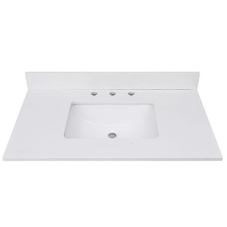 Avanity 37" Quartz Vanity Top with Undermount Rectangular Sink and Backsplash White