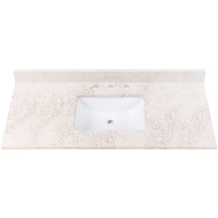 Avanity 49" Quartz Vanity Top with Undermount Rectangular Sink and Backsplash White / Copper
