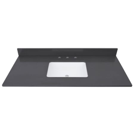 Avanity 49" Quartz Vanity Top with Undermount Rectangular Sink and Backsplash Dark Gray