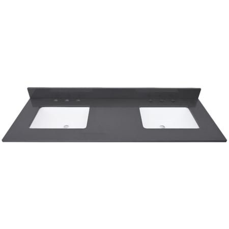 Avanity 61" Quartz Vanity Top with Undermount Rectangular Sinks and Backsplash Dark Gray