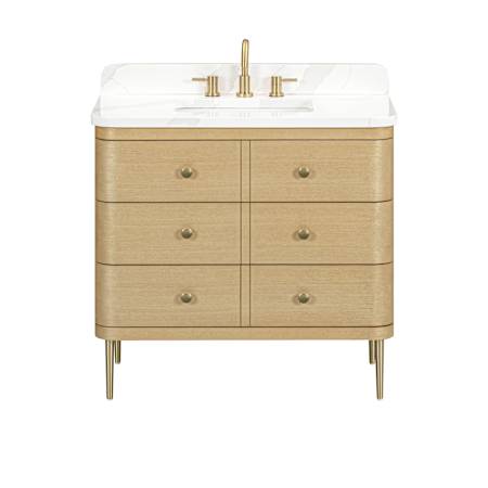 Avanity Serena 36" Free Standing or Wall Mounted Single Basin Vanity Set with Cabinet and Quartz Vanity Top White Oak