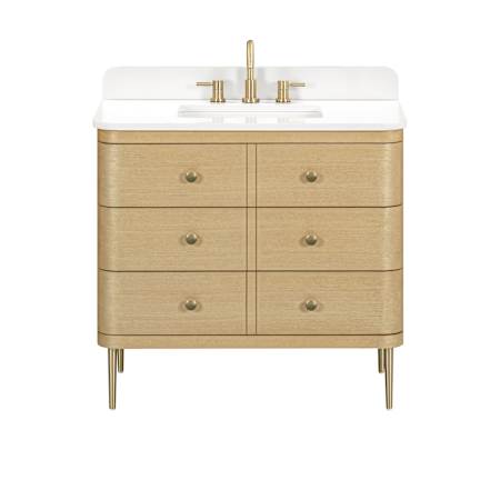 Avanity Serena 36" Free Standing or Wall Mounted Single Basin Vanity Set with Cabinet and Engineered Stone Vanity Top White Oak