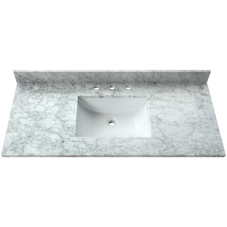 Avanity 49" Marble Vanity Top with Undermount Rectangular Sink and Backsplash Carrara White