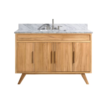 Avanity Taylor 48" Free Standing Single Basin Vanity Set with Wood Cabinet and Marble Vanity Top Natural Teak