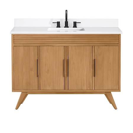 Avanity Taylor 49" Free Standing Single Basin Vanity Set with Cabinet and Quartz Vanity Top Natural Teak