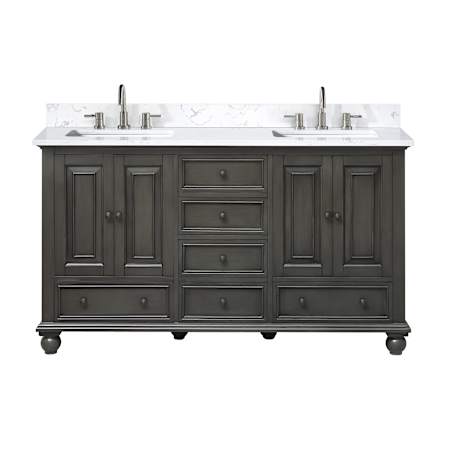 Avanity Thompson 60" Free Standing Double Basin Vanity Set with Cabinet and Engineered Stone Vanity Top Charcoal Glaze
