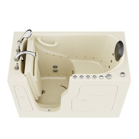 Avano Safe Premier 53" Three Wall Alcove Acrylic Air / Whirlpool Tub with Left Drain and Overflow - Includes Deck Mounted Tub Filler with Hand Shower Biscuit