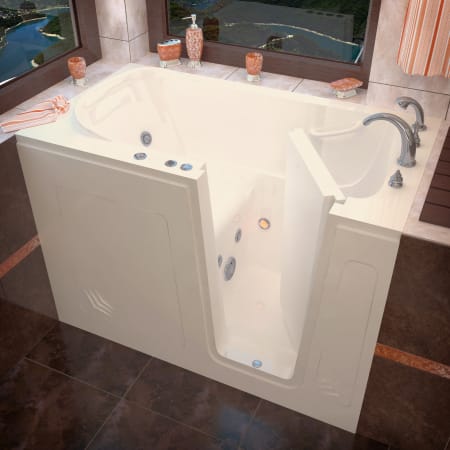 Avano Walk-In Tubs 53-7/8" Acrylic Whirlpool Bathtub for Alcove Installations with Right Drain, Roman Tub Faucet and Handshower Biscuit