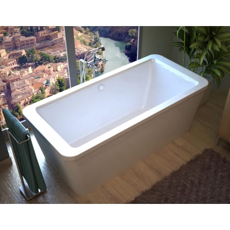 Avano Waikiki 66-3/4" Acrylic Soaking Bathtub for Freestanding Installations with Center Drain White