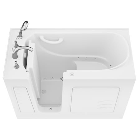 Avano Architect Series 52-3/4" Gel Coated Air Bathtub for Alcove Installations with Left Drain, Roman Tub Faucet and Handshower White