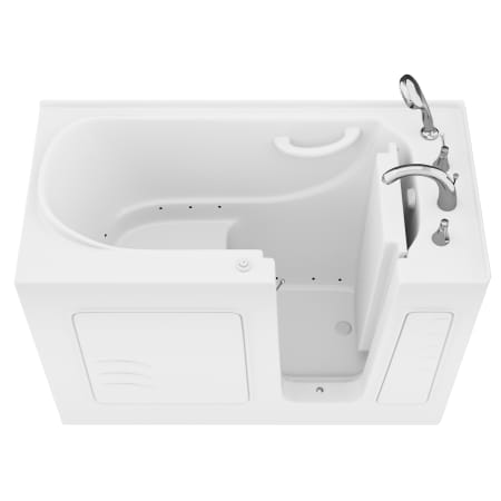 Avano Architect Series 52-3/4" Gel Coated Air Bathtub for Alcove Installations with Right Drain, Roman Tub Faucet and Handshower White