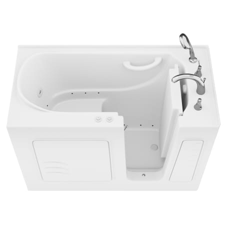 Avano Architect Series 52-3/4" Gel Coated Air / Whirlpool Bathtub for Alcove Installations with Right Drain, Roman Tub Faucet and Handshower White