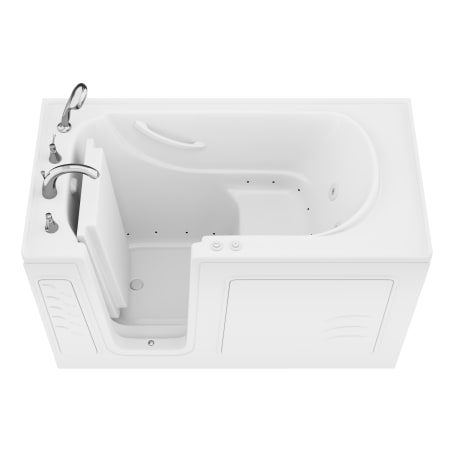 Avano Architect Series 60" Gel Coated Air / Whirlpool Bathtub for Alcove Installations with Left Drain, Roman Tub Faucet and Handshower White