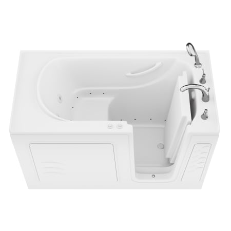 Avano Architect Series 60" Gel Coated Air / Whirlpool Bathtub for Alcove Installations with Right Drain, Roman Tub Faucet and Handshower White