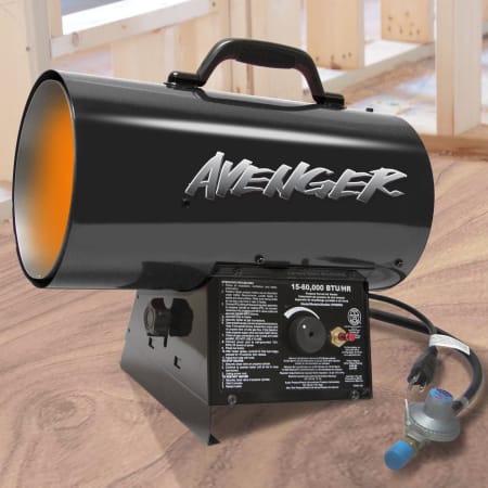 Avenger 60,000 BTU Liquid Propane Forced Air Heater Black