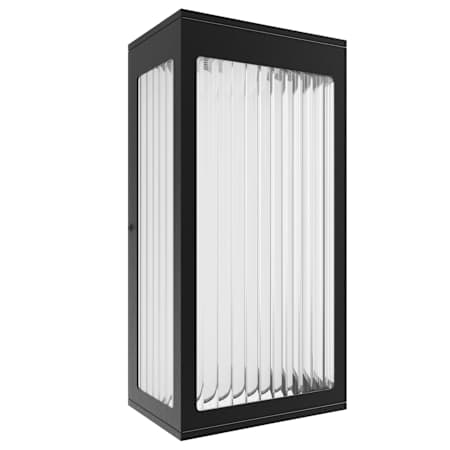 Avenue Lighting Avenue Outdoor 12" Tall LED Outdoor Wall Sconce with Clear, Fluted Glass Shade Black