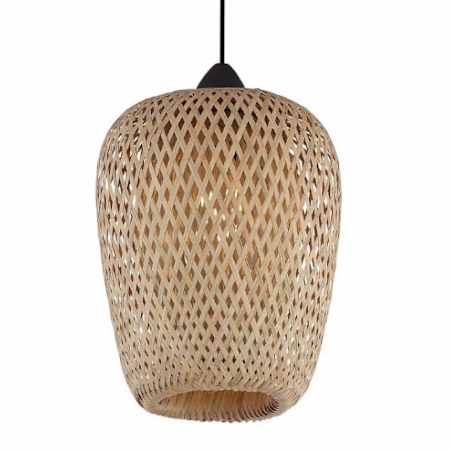 Avenue Lighting Tulum 7" Wide Mini Pendant with Bamboo Wicker Shade Bamboo Wicker / Black