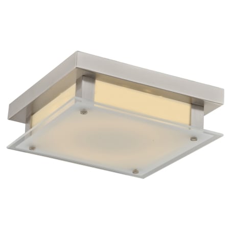 Avenue Lighting Cermack St. 10" Wide LED Flush Mount Square Ceiling Fixture with Frosted Glass Shade Brushed Nickel