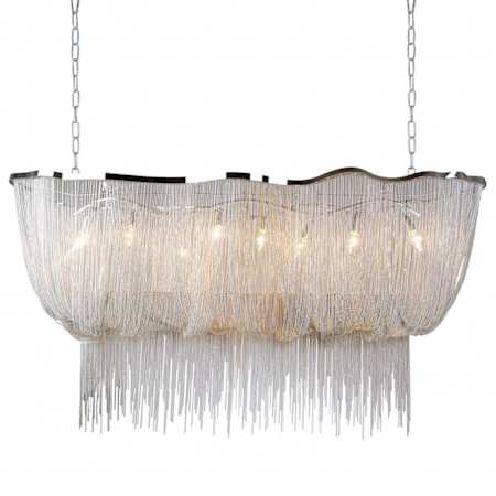 Avenue Lighting Mullholand Dr. 6 Light 59" Wide Linear Chandelier Polish Chrome