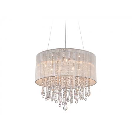 Avenue Lighting Beverly Dr. 12 Light 32" Wide Drum Chandelier Silver Silk String