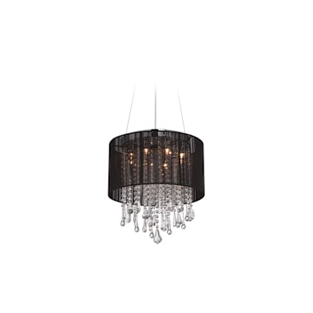 Avenue Lighting Beverly Dr. 8 Light 16" Wide Drum Chandelier Black Silk String