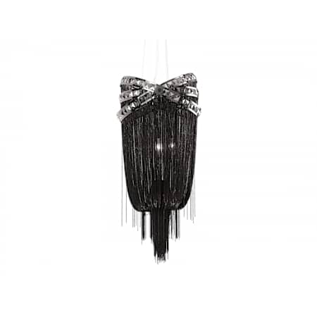 Avenue Lighting Wilshire Blvd. 4 Light 15" Wide Chandelier Black Chrome / Smoke Crystal