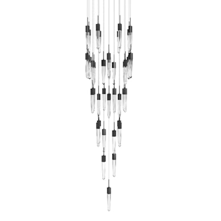 Avenue Lighting Aspen 41 Light 36" Wide LED Crystal Multi Light Pendant with Clear Crystal Shades Black