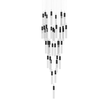 Avenue Lighting The Original Glacier 41 Light 36" Wide LED Crystal Multi Light Pendant with Bubbled Crystal Shades Black