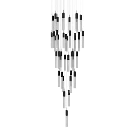 Avenue Lighting The Original Glacier 41 Light 36" Wide LED Crystal Multi Light Pendant with Snow Glass Shades Black