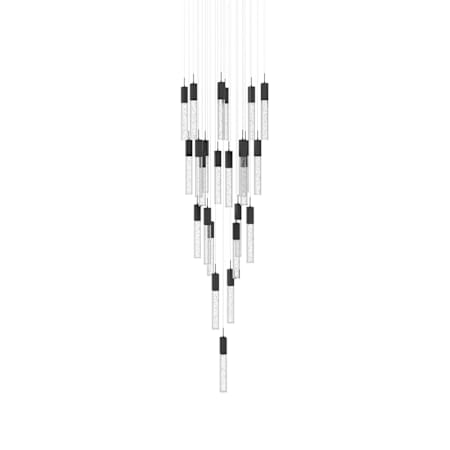Avenue Lighting The Original Glacier 25 Light 28" Wide LED Crystal Multi Light Pendant with Bubbled Crystal Shades Black