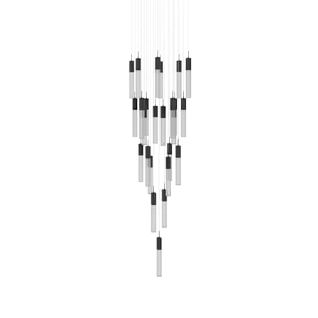 Avenue Lighting The Original Glacier 25 Light 28" Wide LED Crystal Multi Light Pendant with Snow Glass Shades Black