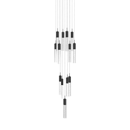 Avenue Lighting The Original Glacier 13 Light 20" Wide LED Crystal Multi Light Pendant with Bubbled Crystal Shades Black