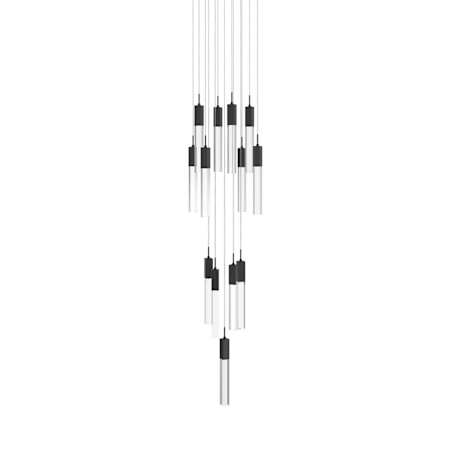 Avenue Lighting The Original Glacier 13 Light 20" Wide LED Crystal Multi Light Pendant with Clear Crystal Shades Black