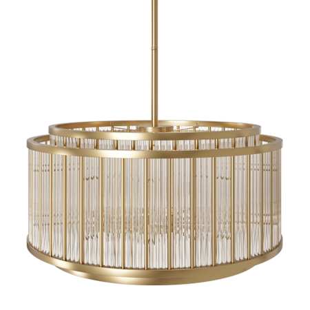 Avenue Lighting Waldorf 12 Light 31" Wide Drum Chandelier Aged Brass