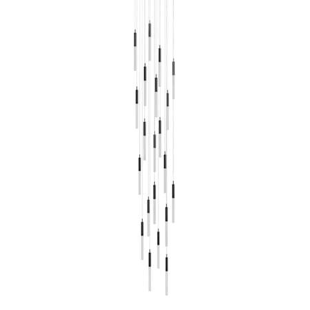 Avenue Lighting Main St. 21 Light 22" Wide LED Multi Light Pendant with Boa Glass Shades Black