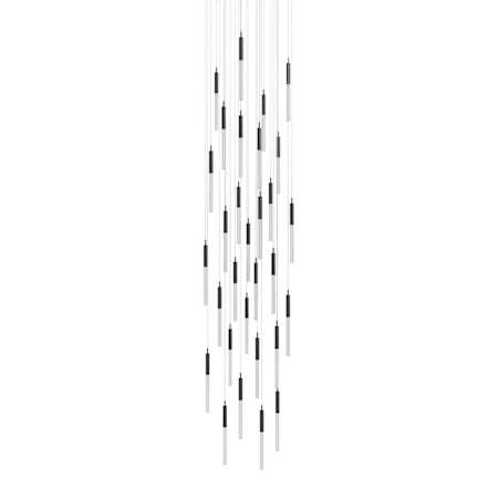 Avenue Lighting Main St. 31 Light 30" Wide LED Multi Light Pendant with Boa Glass Shades Black