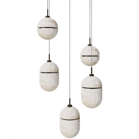 Avenue Lighting Sedona 5 Light 16" Wide Multi Light Pendant Alabaster / Aged Brass