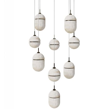 Avenue Lighting Sedona 9 Light 20" Wide Multi Light Pendant Alabaster / Aged Brass