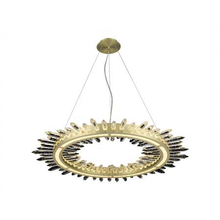 Avenue Lighting Aspen 34" Wide LED Crystal Abstract Chandelier Brushed Brass