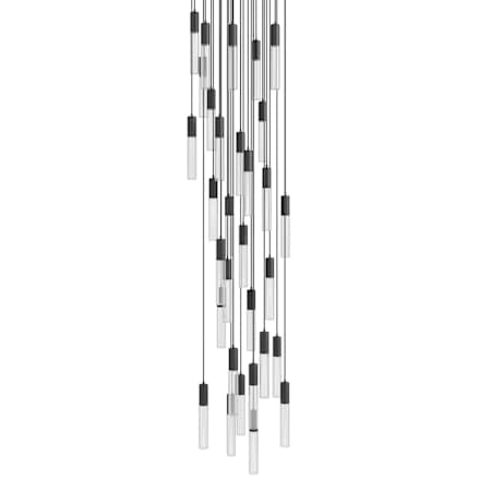 Avenue Lighting Strand 31 Light 32" Wide LED Multi Light Pendant with Glass Shades Black