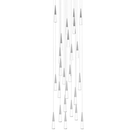 Avenue Lighting Avalon 25 Light 30" Wide LED Crystal Multi Light Pendant with Faceted Crystal Shades Polished Chrome