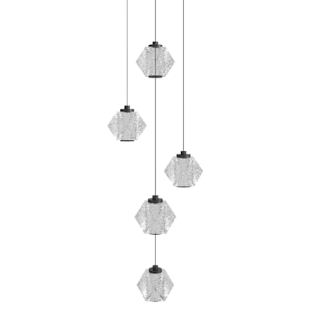 Avenue Lighting Beluga 13" Wide LED Multi Light Pendant with Faceted Acrylic Shades Black