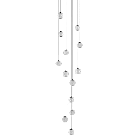 Avenue Lighting Beluga 22" Wide LED Multi Light Pendant with Faceted Acrylic Shades Black