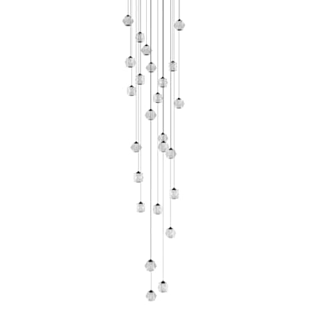 Avenue Lighting Beluga 30" Wide LED Multi Light Pendant with Faceted Acrylic Shades Black