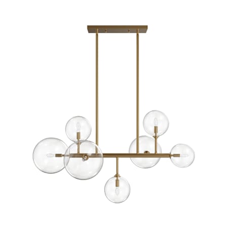 Avenue Lighting Delilah 7 Light 40" Wide Abstract Chandelier with Clear Glass Shades Aged Brass